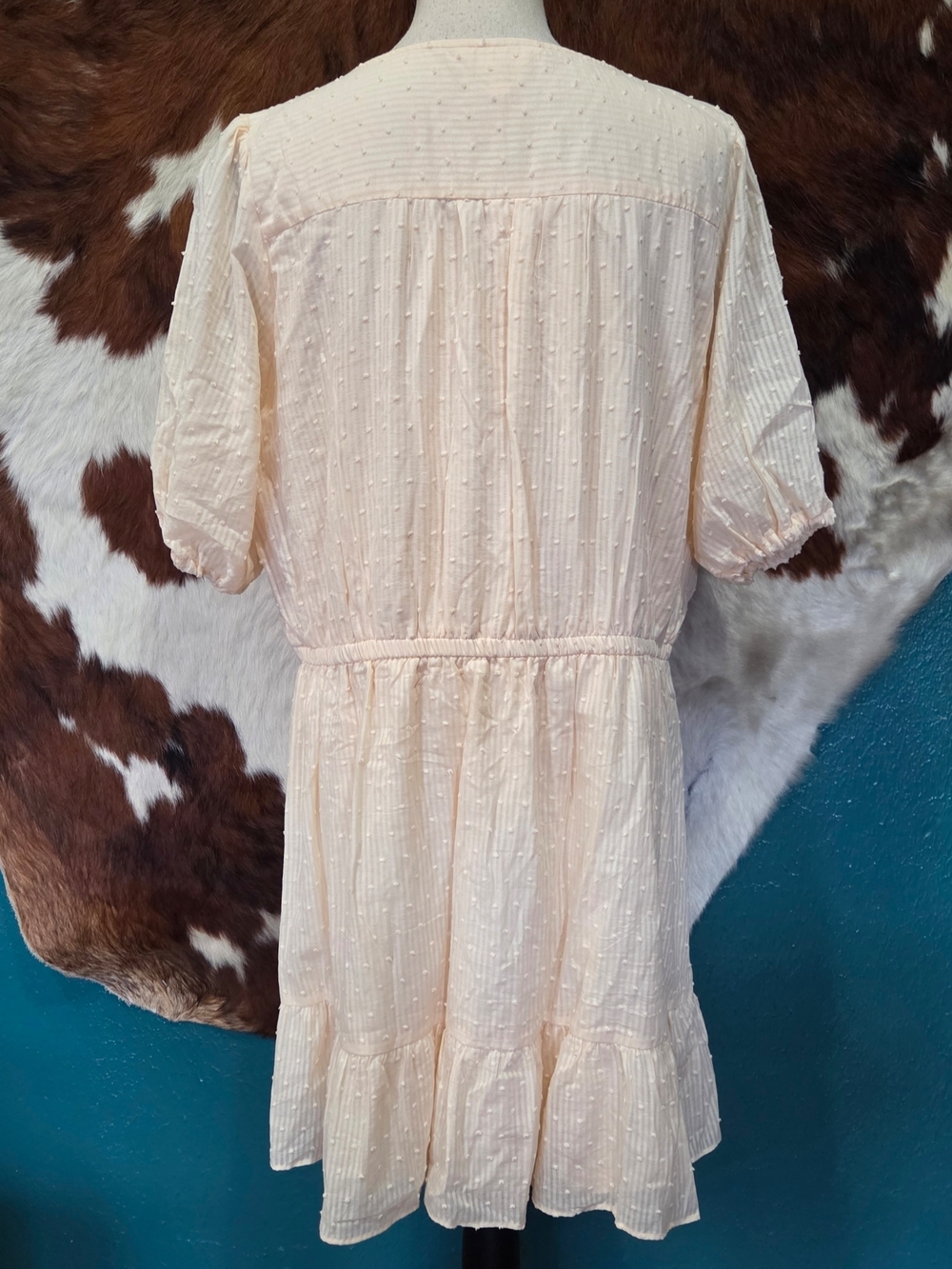 LC Lauren Conrad Pale Blush Embroidered V-Neck Mini Dress - Picture 5 of 8